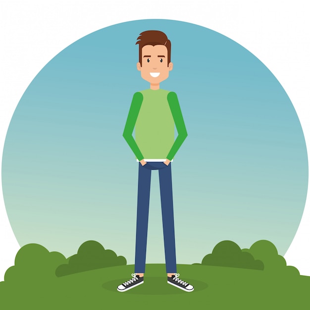 hombre joven en el parque