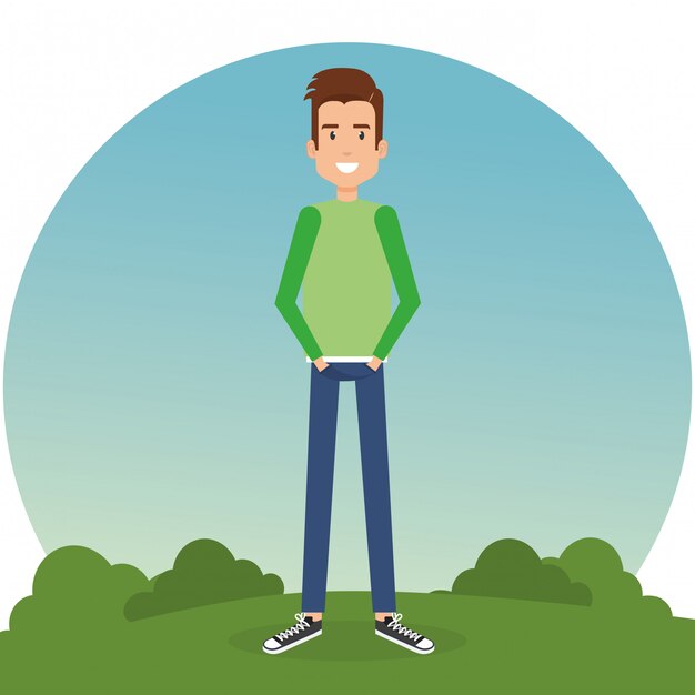 hombre joven en el parque