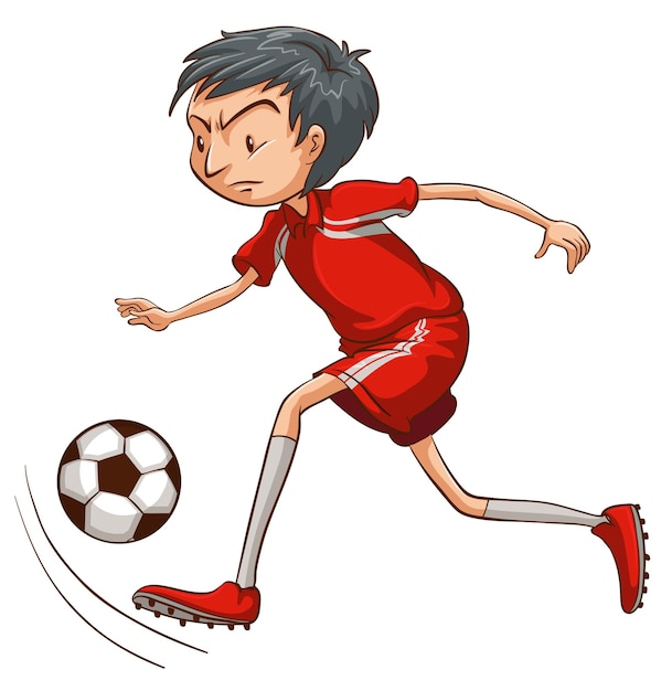 Vector gratuito un hombre jugando futbol