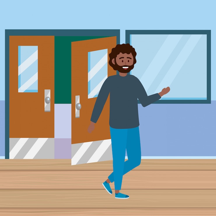 Vector gratuito hombre maestro de escuela