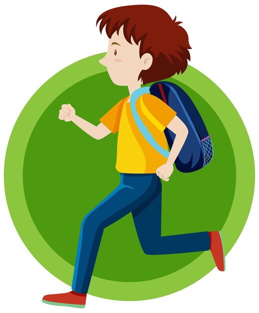 Hombre con mochila corriendo