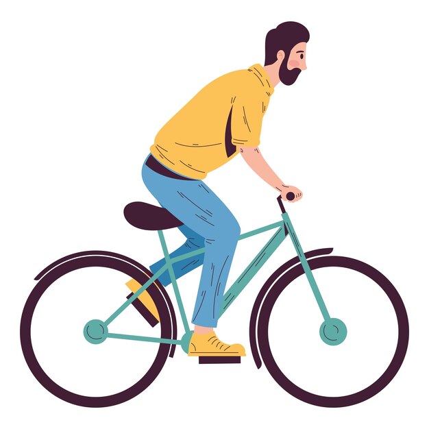 hombre, montar en bicicleta, diseño