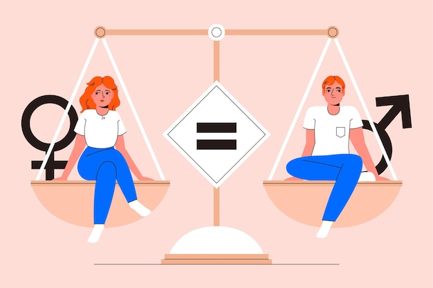 Hombre y mujer que representan el concepto de igualdad de género.