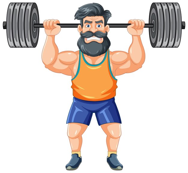 Hombre musculoso hipster levantando pesas
