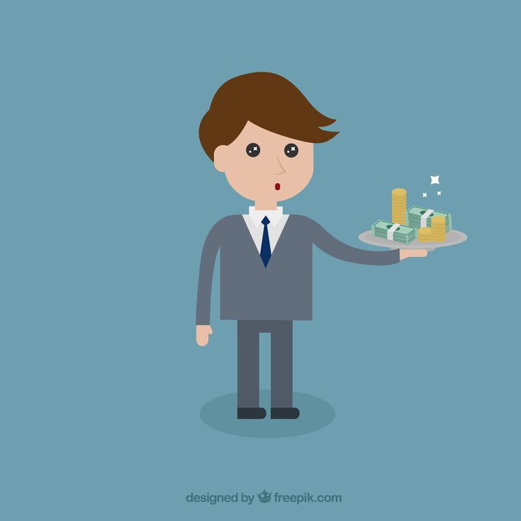 Vector gratuito hombre de negocios con dinero