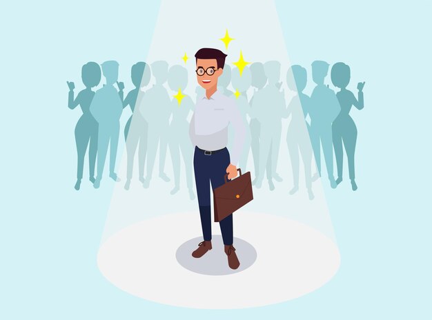 Hombre de negocios exitoso, felicitando a colegas de negocios ilustración