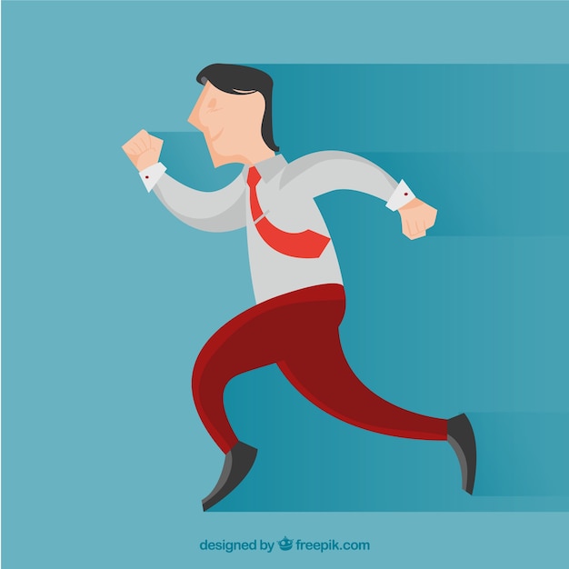 Vector gratuito hombre de negocios feliz corriendo