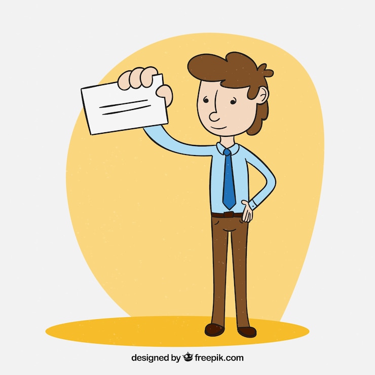 Vector gratuito hombre de negocios feliz dibujado a mano