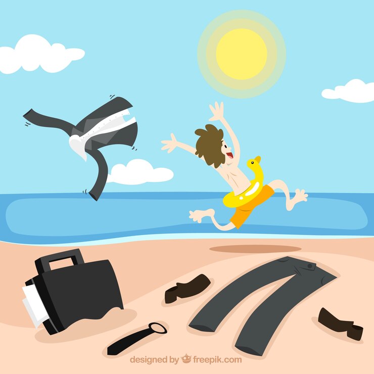 Vector gratuito hombre de negocios feliz en vacaciones