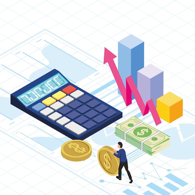 hombre de negocios con gestión financiera de dinero
