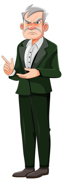 hombre de negocios, con, malhumorado, expresión facial