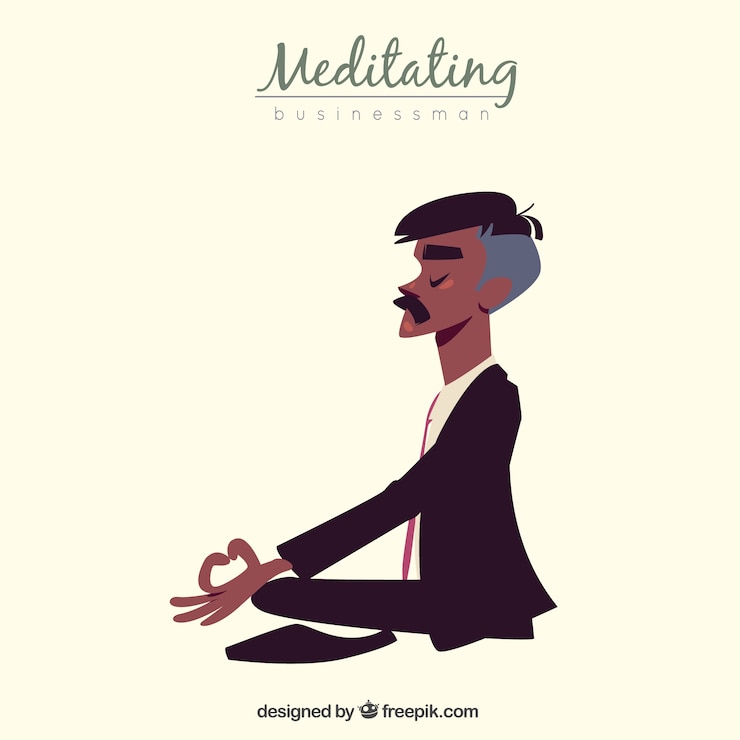 Vector gratuito hombre de negocios meditando