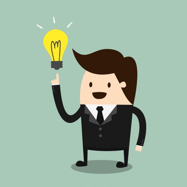 Hombre de negocios teniendo una idea