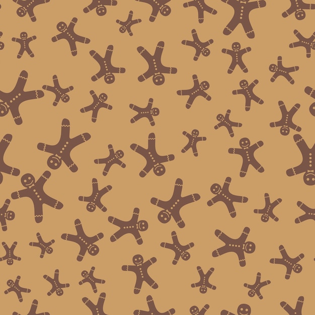 Hombre de pan de jengibre fondo sin costura Ilustración vectorial