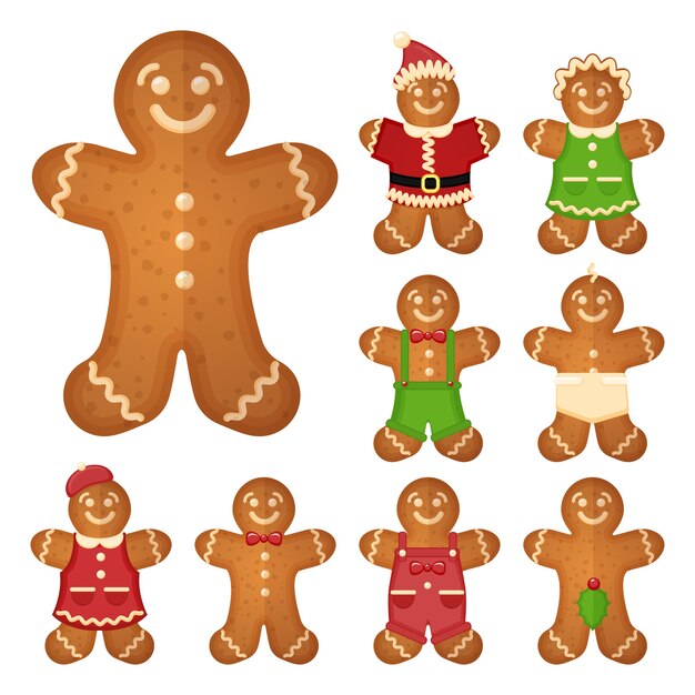 Hombre de pan de jengibre. Galletas navideñas, dulces, galletas tradicionales,