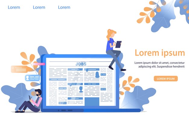 Hombre personaje llenar Cv perfil formulario encontrar trabajo