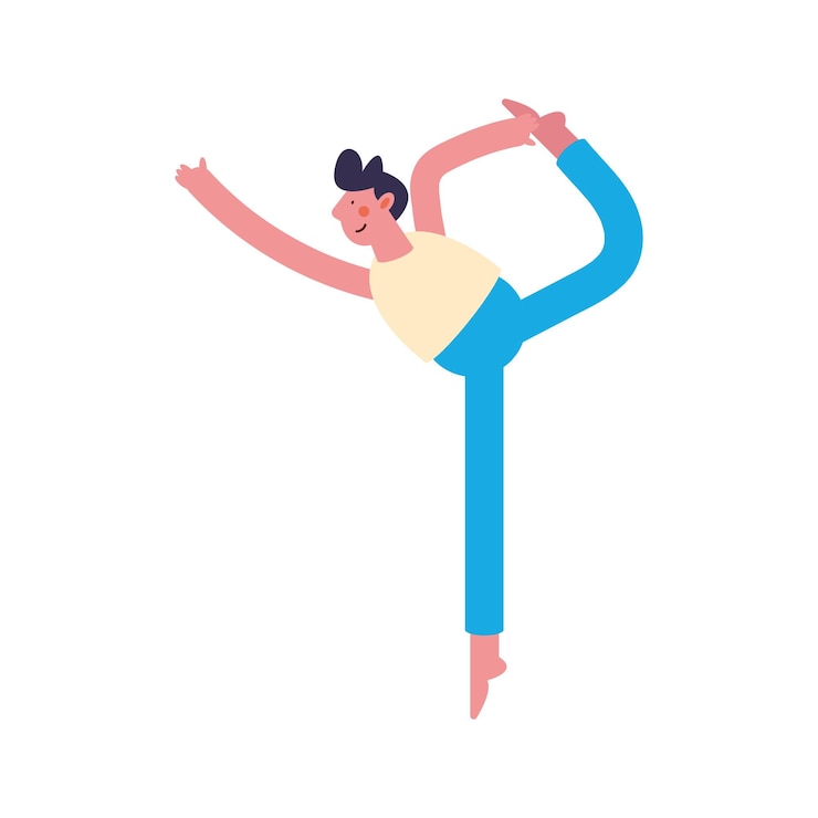 Vector gratuito hombre practicando danza