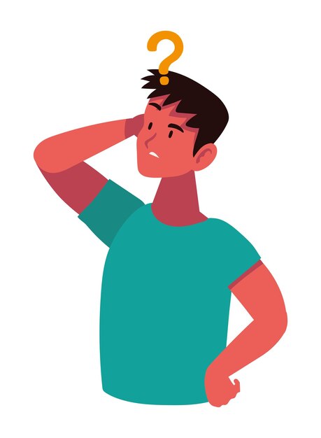 el hombre que piensa ilustración de personaje aislado