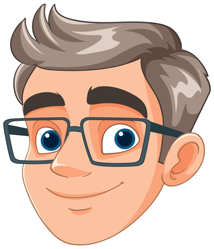 Vector gratuito hombre sonriente con gafas