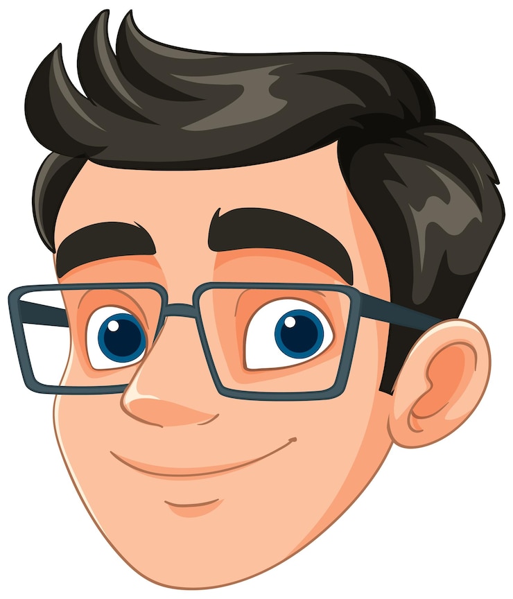 Vector gratuito hombre sonriente con gafas