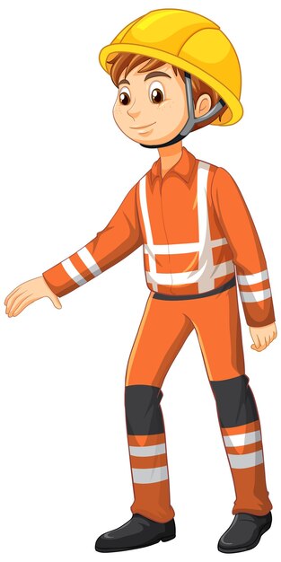 Hombre en uniforme de rescate sobre fondo blanco.