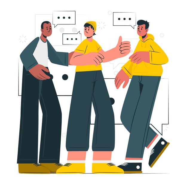 Hombres hablando ilustración del concepto