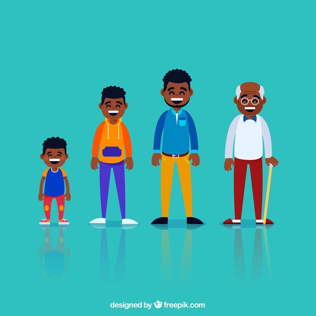 Hombres negros de diferentes edades