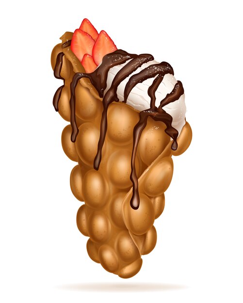 Hong Kong huevo burbuja waffle realista