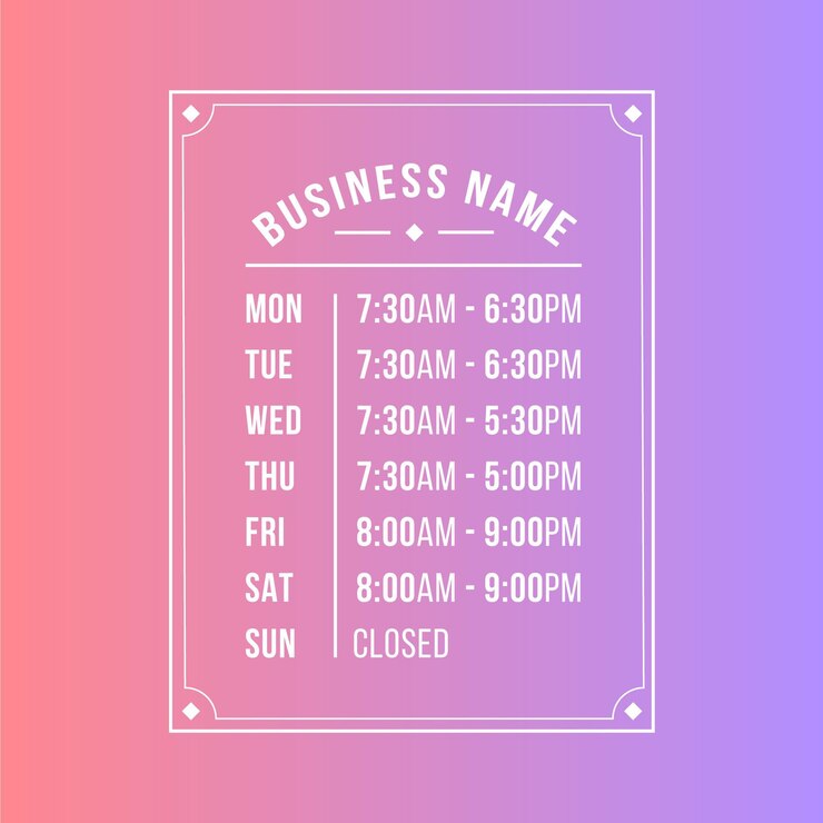 Vector gratuito horario comercial ornamental degradado.
