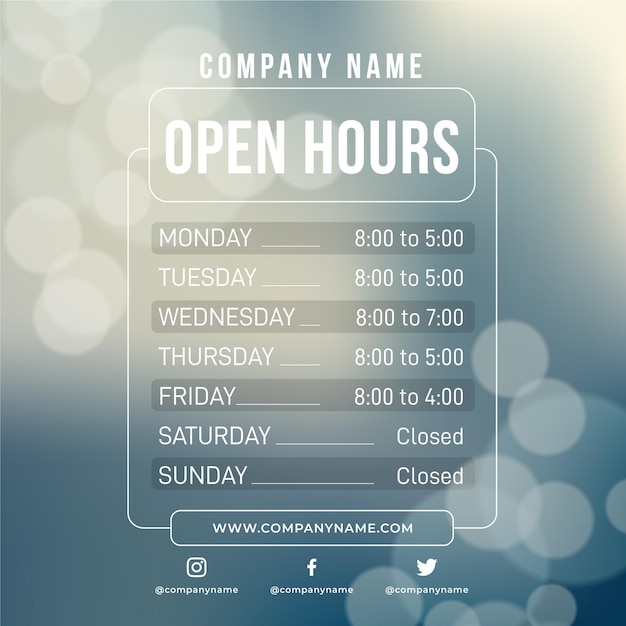 Vector gratuito horario comercial ornamental degradado.