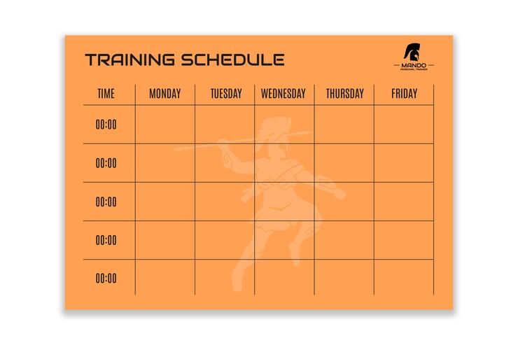 Vector gratuito horario de entrenador personal profesional