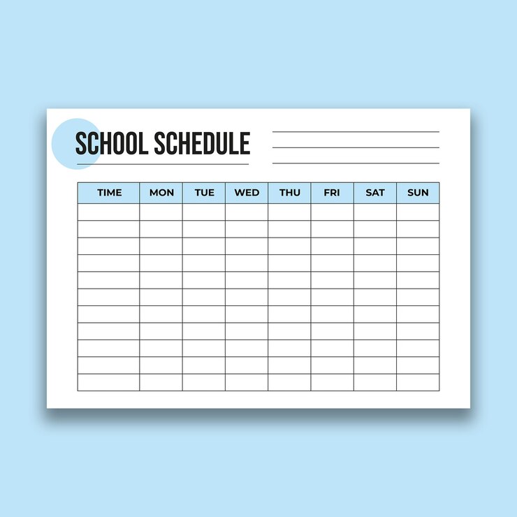 Vector gratuito horario escolar simple profesional