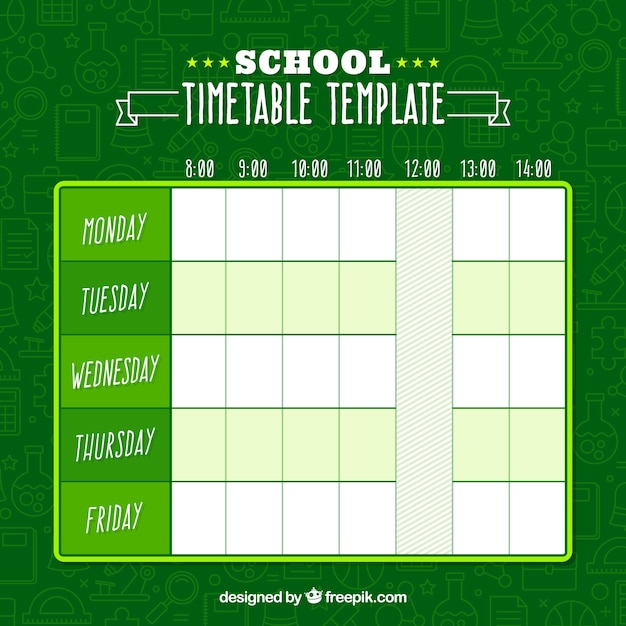 Horario escolar verde