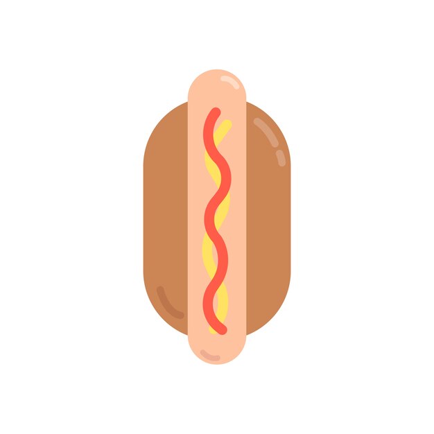 Hotdog en una ilustración gráfica de bollo