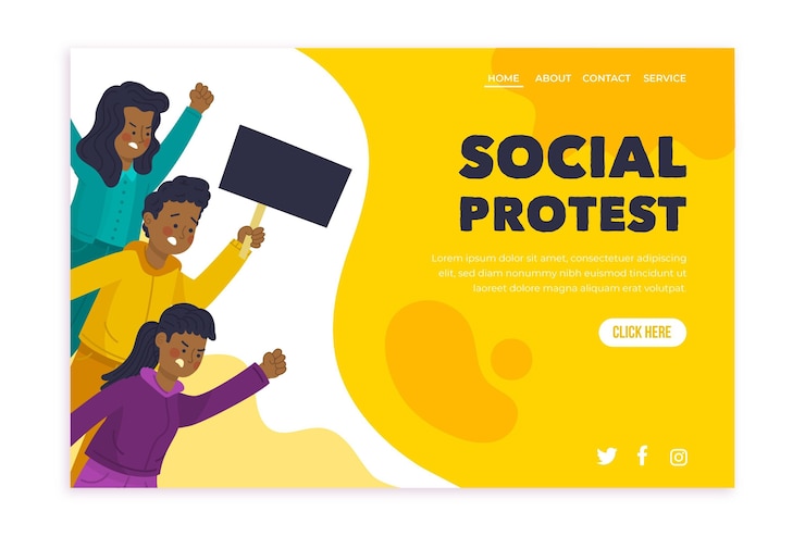 Vector gratuito huelga de protesta - página de inicio