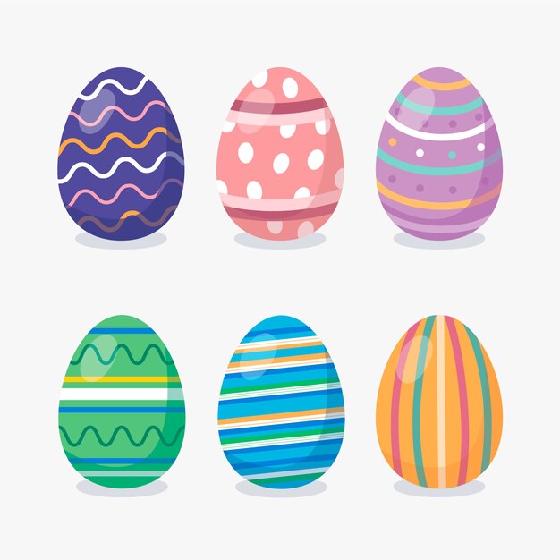 Huevos aislados sobre diseño plano de fondo blanco