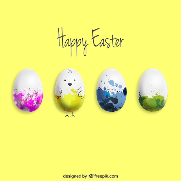 Huevos de Pascua divertidos con salpicaduras