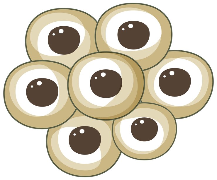 Vector gratuito huevos de rana sobre fondo blanco.