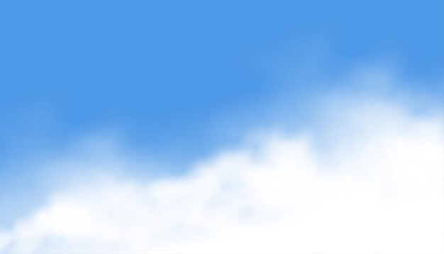 Humo realista o nubes sobre fondo azul cielo