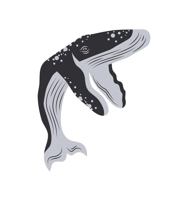 Vector gratuito humpback sealife enorme icono aislado