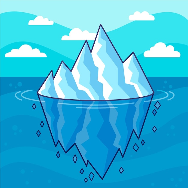 Iceberg ilustrado diseño dibujado a mano