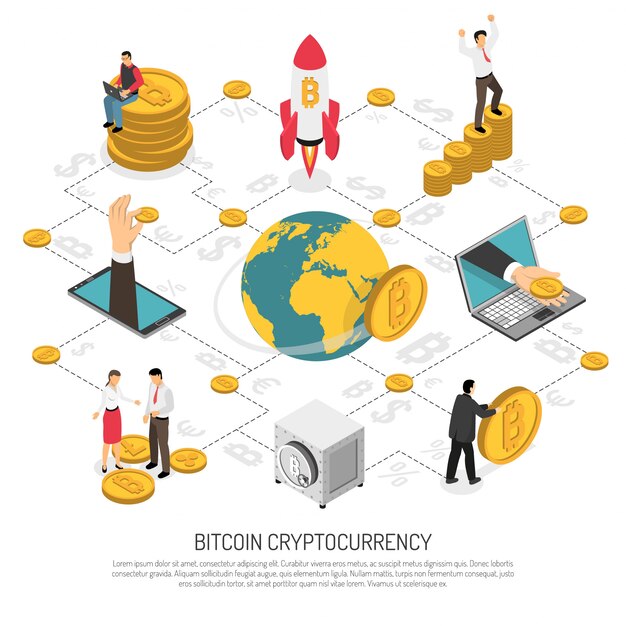 ICO Cryptocurrency Business Isometric
