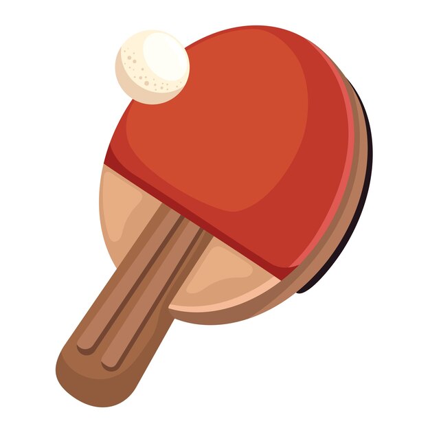 icona de pelota y raqueta de tenis de mesa aislada