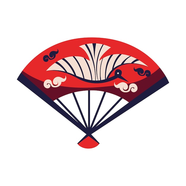 icono de abanico japonés aislado