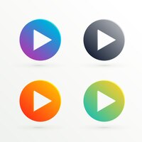 Vector gratis icono abstracto de reproducir en diferentes colores