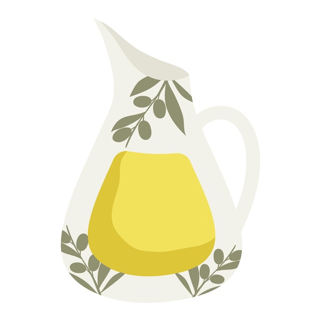 Vector gratuito icono de aceite de oliva alimenticio ecológico en frasco aislado