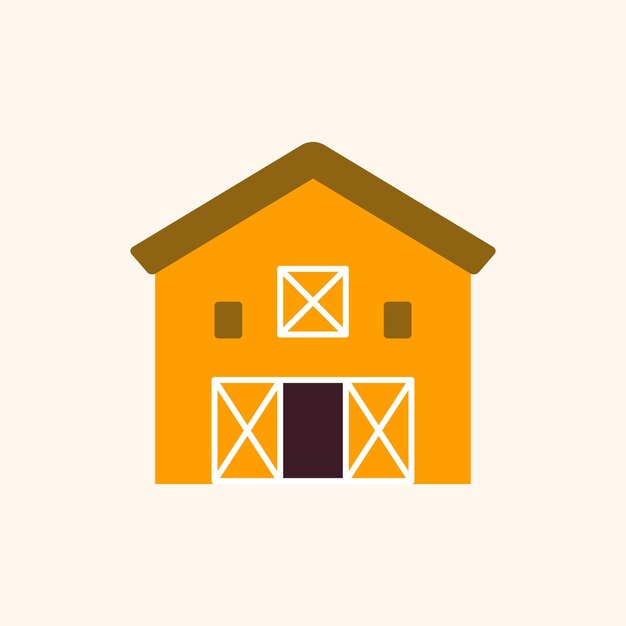 Icono de agricultura de vector de granero de dibujos animados