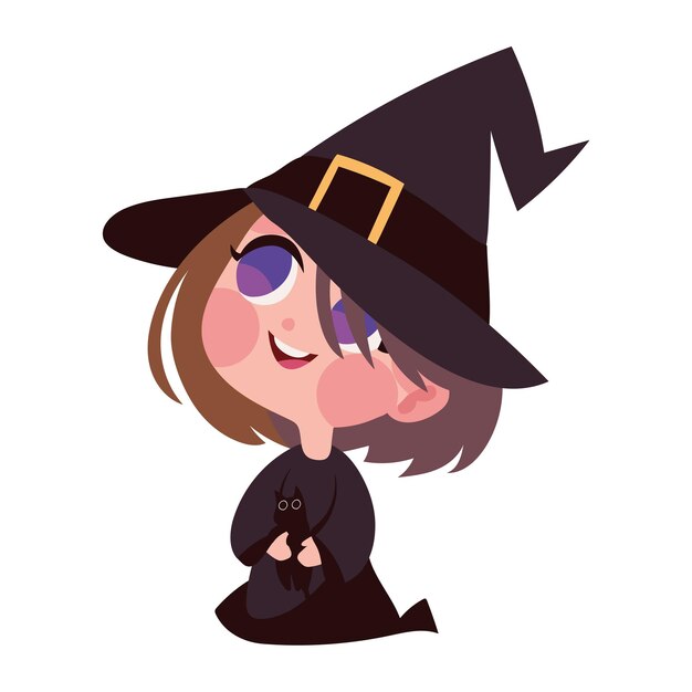 Icono aislado de disfraz de bruja de Halloween