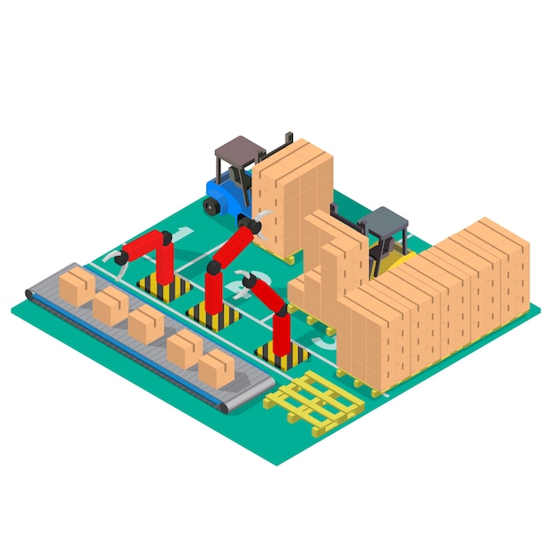 Icono aislado industrial de negocios de logística en el fondo