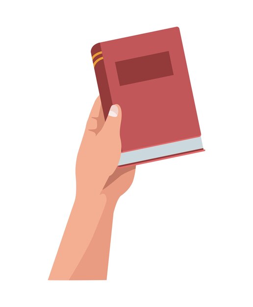 Icono aislado del libro de elevación de mano